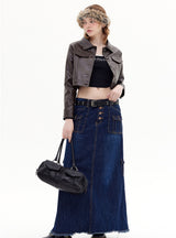 Pu Leather Short Lapel Jacket Coat