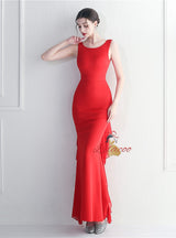 Mermaid Backless Beading Prom Dress