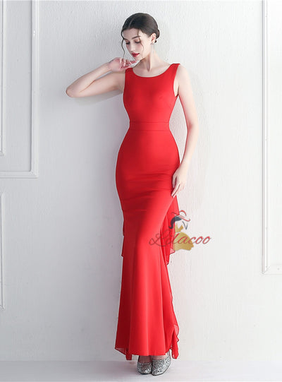 Mermaid Backless Beading Prom Dress