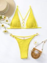 Sexy Yellow Two Piece Swimsuit Bikini