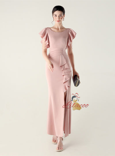 Mermaid Scoop Split Beading Prom Dress