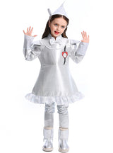 Girls Halloween Tin Man Cosplay Suit