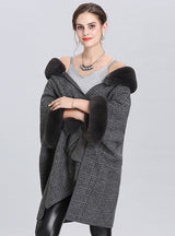 Loose Pocket Woolen Coat Cardigan Shawl