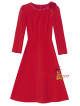 Red Flower Beading Mother of the Bride Dress