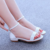 2 cm Square Heel Satin Bridal Sandal