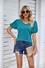 V-neck Loose Short Sleeve T-shirt