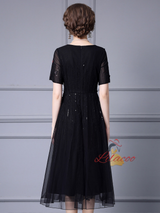 Champagne Sequins Flower Mother Of The Bride Dress