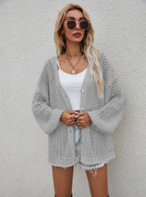 Hollow Knit Cardigan Loose Sweater