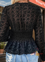 Perspective Bubble Long Sleeve V-neck Shirt