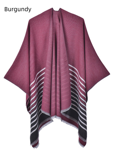 Double-sided Tassel Split Knitted Warm Cloak