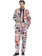 Men's Holiday Printed Craze Suit Clown Costume