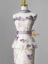 Purple Mermaid Butterfly Prom Dress