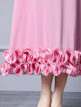 Pink Short Sleeve Mother of the Bride Dress