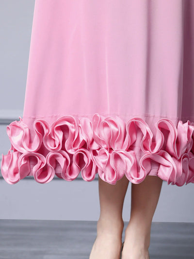 Pink Short Sleeve Mother of the Bride Dress
