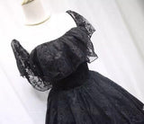 Black Lace Strapless Homecoming Dress