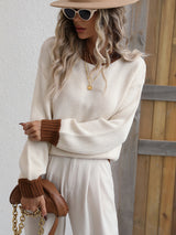 Knitwear Women's Spliced Pullover Loose Sweater