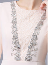 Apricot Long Sleeve Beading Mother Of The Bride Dress