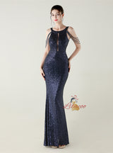 Mermaid Sequins Beading Prom Dress