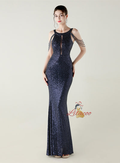 Mermaid Sequins Beading Prom Dress