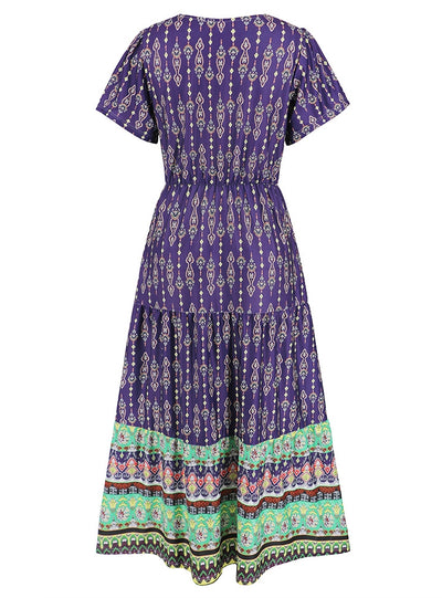 Summer Bohemian Retro Printed Beach Dress