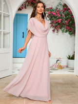Women V-neck Chiffon Prom Dress