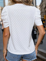 White Bubble Sleeve Top Tank