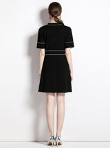 Round Neck Temperament Short Sleeve Dress