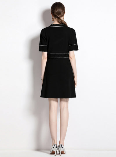 Round Neck Temperament Short Sleeve Dress