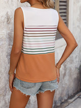 Contrasting Striped Vest Top