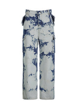 Tie-dyed Multi-pocket Jeans Pant