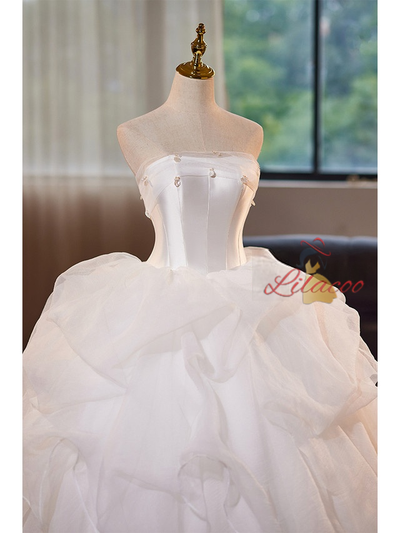 Ball Gown White Tulle Wedding Dress