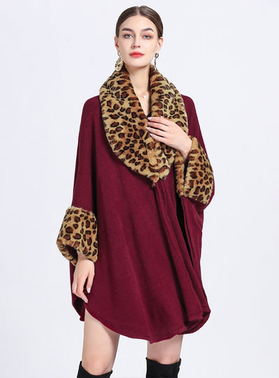 Plus Size Knit Cardigan Loose Shawl Cloak Coat
