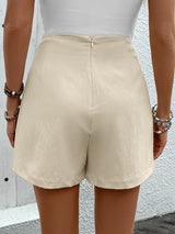 Leisure Belt High Waist Solid Color Skirt Pants