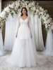 White Tulle Lace Spaghetti Straps Wedding Dress