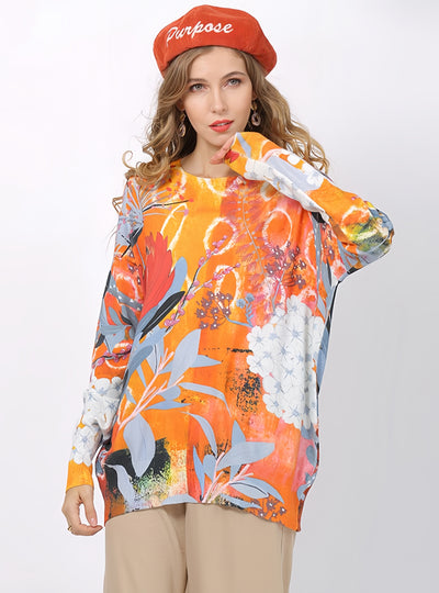Casual Printed Loose Sweater