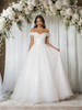 White Sequins Off the Shoulder Wedding Dress
