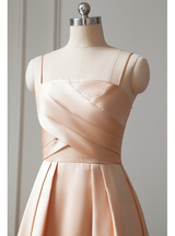Champagne Spaghetti Straps Prom Dress