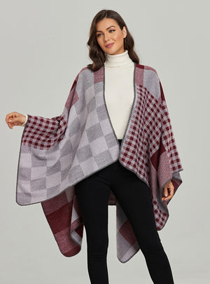 Fashion Cashmere Split Warm Shawl Cloak