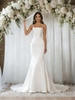 White Mermaid Spaghetti Straps Wedding Dress