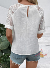 Women Casual Lace White Shirt