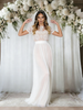 White Lace Short Sleeve Wedding Dress
