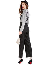 Halloween Costume Striped Black and White Suit Cosplay