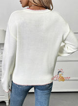 Women Strawberry Jacquard Sweater