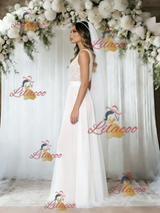 Lace Tulle Straps Wedding Dress