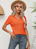 Twist Lapel Short Sleeve Sweater Short Top