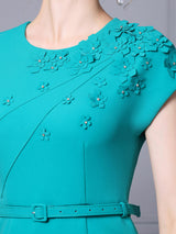 Blue 3D Flower Mother Of The Bride Dress
