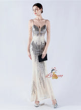 Mermaid Sequins Spaghetti Straps Prom Dress