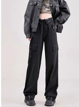 Multi-pocket Buttoned Slacks Pant