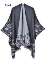 Retro Double-sided Split Shawl Fringed Cloak