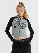 Long Sleeve Retro Contrast T-Shirt